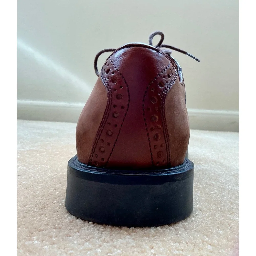 Johnston & Murphy Mens Saddle Classic‎ Brown Suede Leather Oxford Lace Up Sz9M